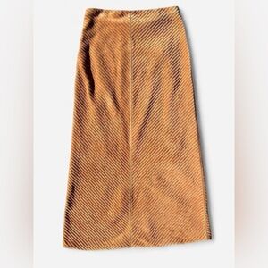 Brown Marc Cain corduroy midi skirt with a touch of Y2K flair, size 4